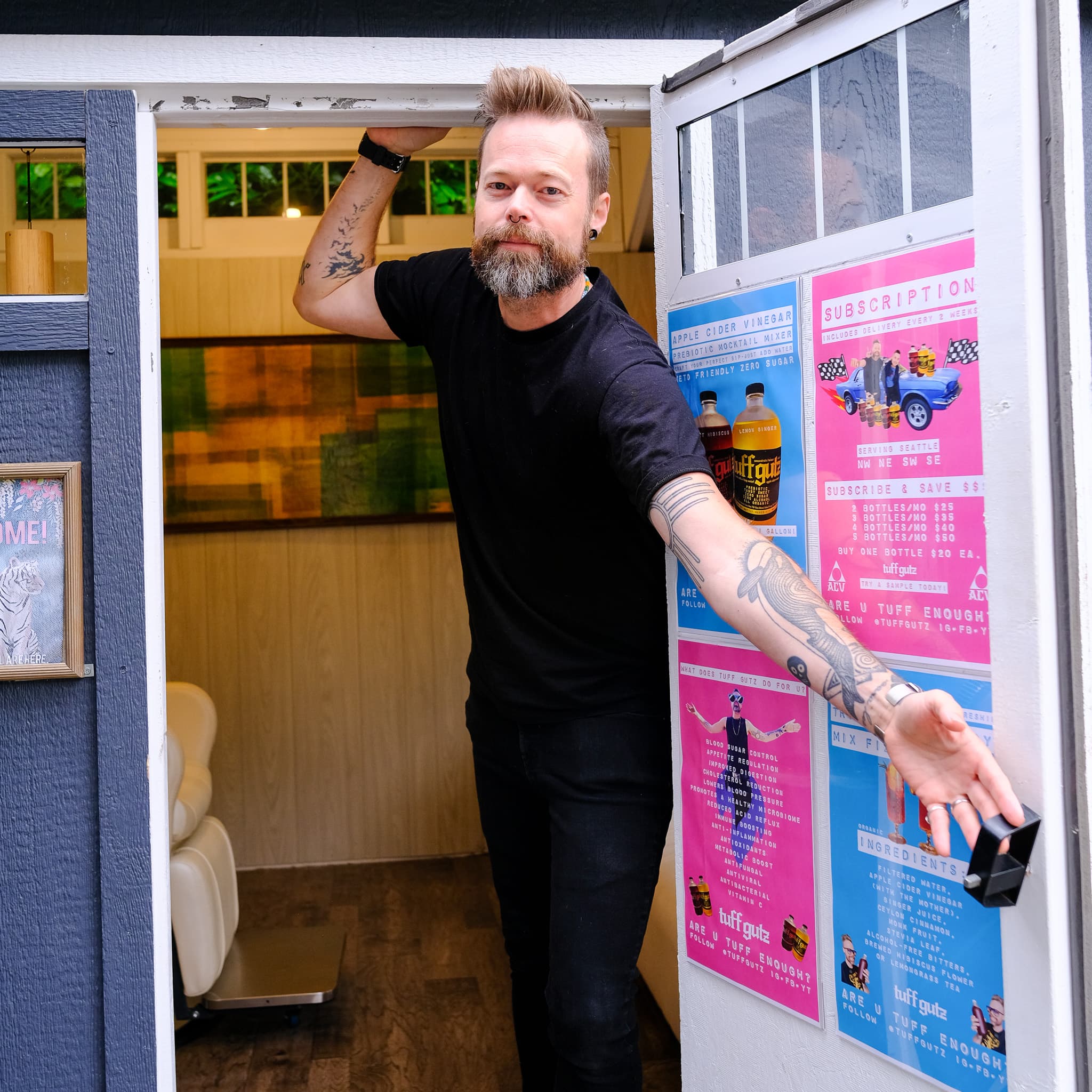 An indie maker at the door of their own small business
